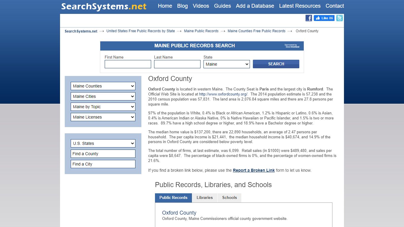 Oxford County Criminal and Public Records